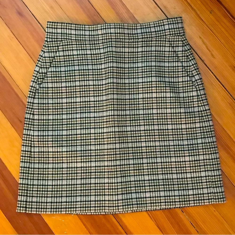 & Other Stories Black and White Plaid Mini Skirt